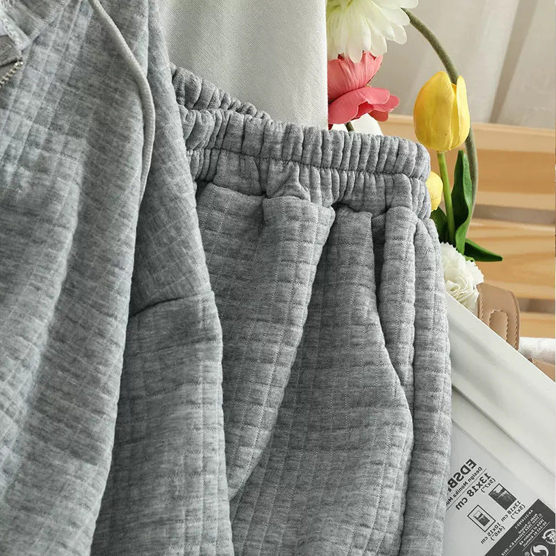 Hooded Cardigan Zipper Sports Three-piece Suit