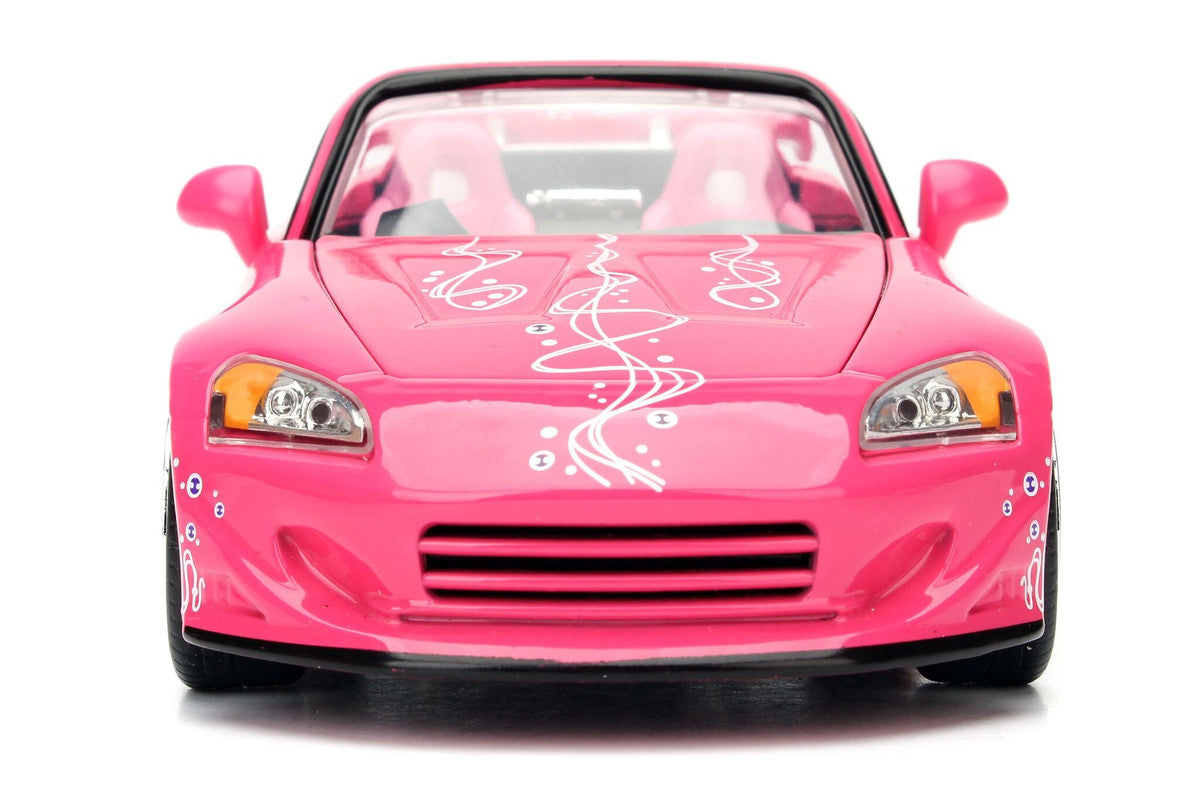 Suki's 2001 Honda S2000 Convertible Pink with Graphics "25 Years of Fast & Furious" "2 Fast 2 Furious" (2003) Movie 1/24 Diecast Model Car by Jada LuxuryLifeWay Online Store