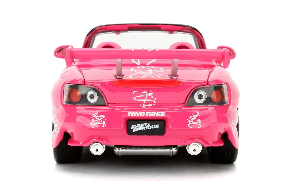 Suki's 2001 Honda S2000 Convertible Pink with Graphics "25 Years of Fast & Furious" "2 Fast 2 Furious" (2003) Movie 1/24 Diecast Model Car by Jada LuxuryLifeWay Online Store