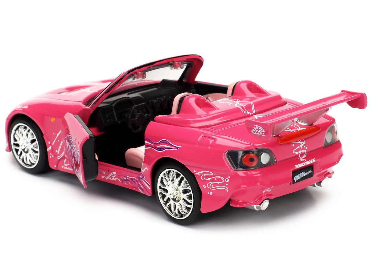 Suki's Honda S2000 Convertible Pink with Graphics "2 Fast 2 Furious" (2003) Movie "Fast & Furious 25th Anniversary" Series 1/32 Diecast Car Model by Jada LuxuryLifeWay Online Store