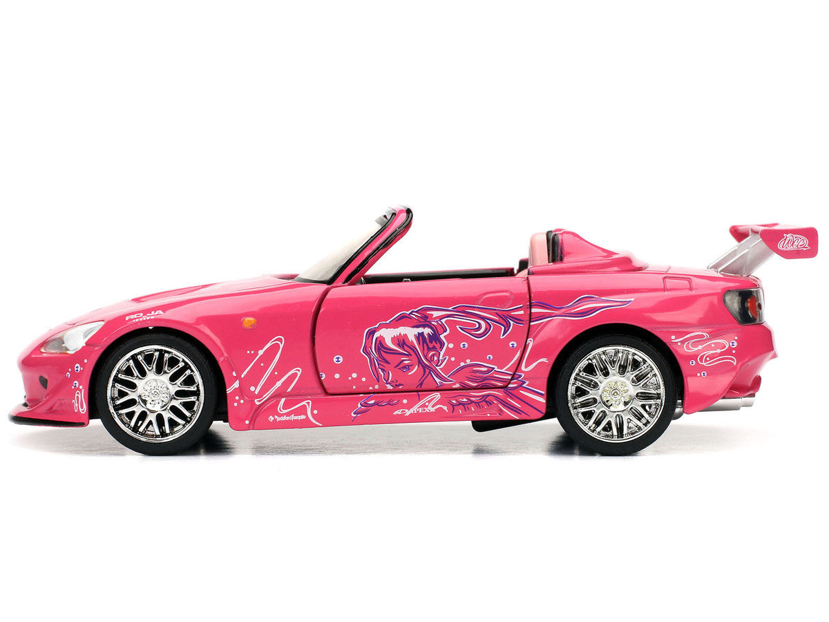 Suki's Honda S2000 Convertible Pink with Graphics "2 Fast 2 Furious" (2003) Movie "Fast & Furious 25th Anniversary" Series 1/32 Diecast Car Model by Jada LuxuryLifeWay Online Store