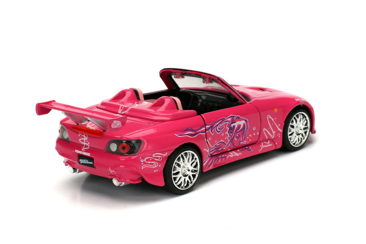 Suki's Honda S2000 Convertible Pink with Graphics "2 Fast 2 Furious" (2003) Movie "Fast & Furious 25th Anniversary" Series 1/32 Diecast Car Model by Jada LuxuryLifeWay Online Store