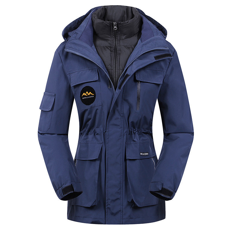 Down Cotton Liner Detachable Three-in-one Shell Jacket Winter Coat Best YouTube Store