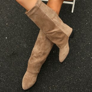Chunky Heel Cowboy Boot Plus Size Knight Frye Boot LadyShow.Store