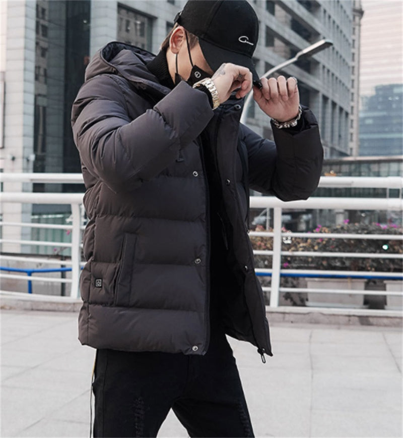 Men's Winter Fleece Padded Jacket Thick Heating Clothing Best YouTube Store