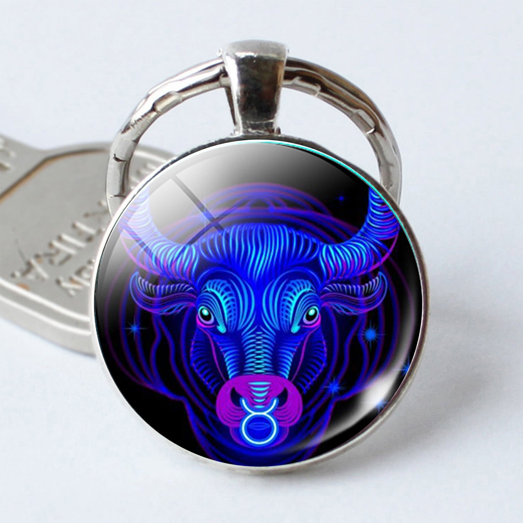 Twelve Constellation Time Stone Metal Keychains LadyShow.Store