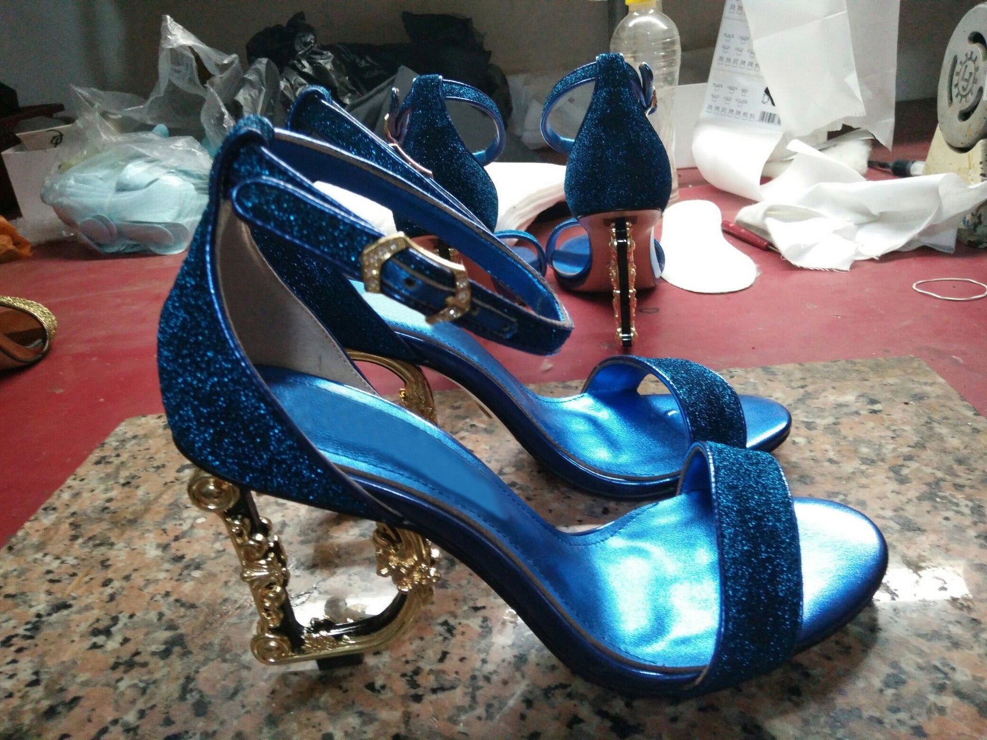 2020 New Metal Letter High Heel Sandals for Women Best YouTube Store
