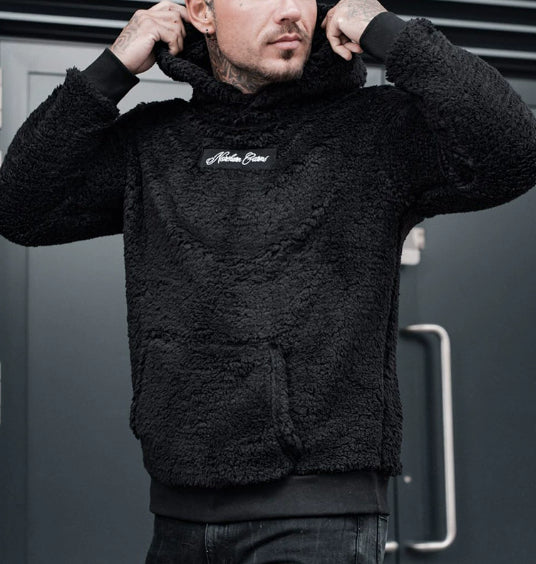 Men's Plush Hoodies Sweatshirt With Big Pocket Fashion Long-sleeved Pullover Hooded Top Solid Clothing LadyShow.Store