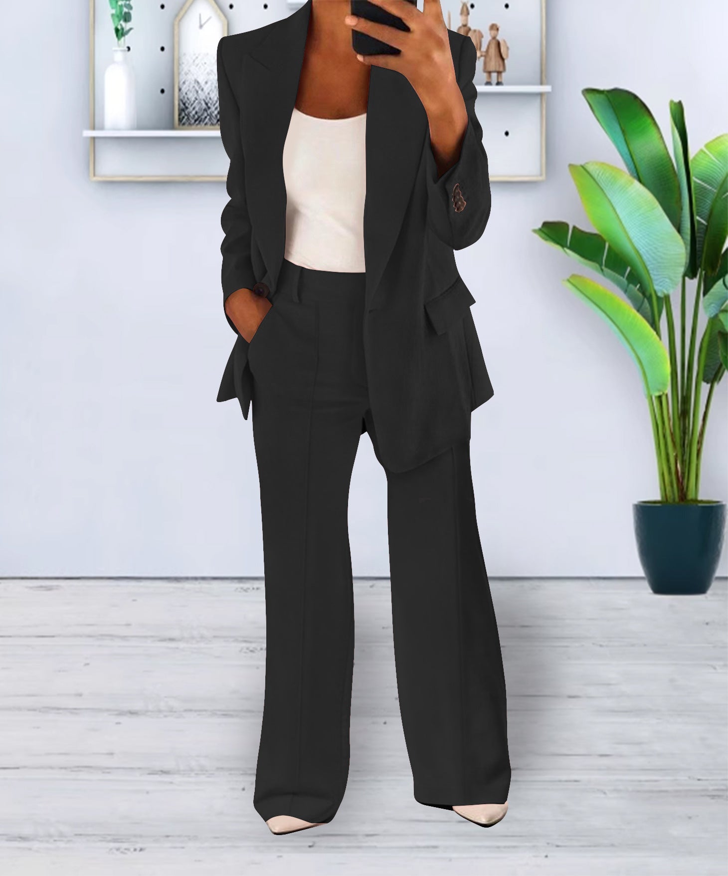 Women's Casual Blazer Suit  Two Piece Business Office Wear Set Fit Jacket And Pants NorixaFashion.com