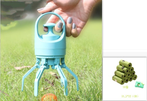 Portable Lightweight Dog Pooper Scooper With Built-in Poop Bag Dispenser Eight-claw Shovel For Pet Toilet Picker Pet Products Pets Fashion