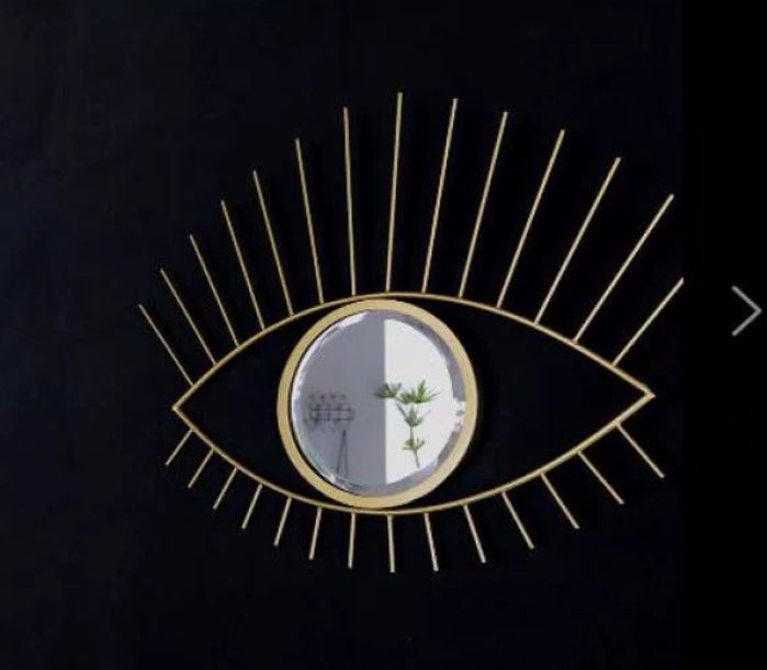 Wall Decor Eye-shaped Hanging Mirror Eyelash Embellishment PearlNestDecor.com