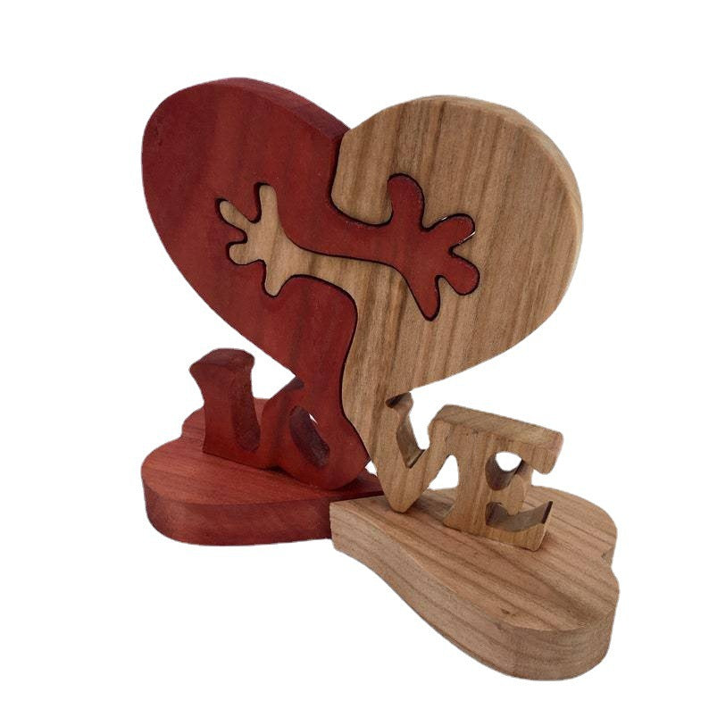 Valentines Day Gift Wooden Heart Love Desktop Ornament Wooden Decoration LuxuryLifeWay Online Store