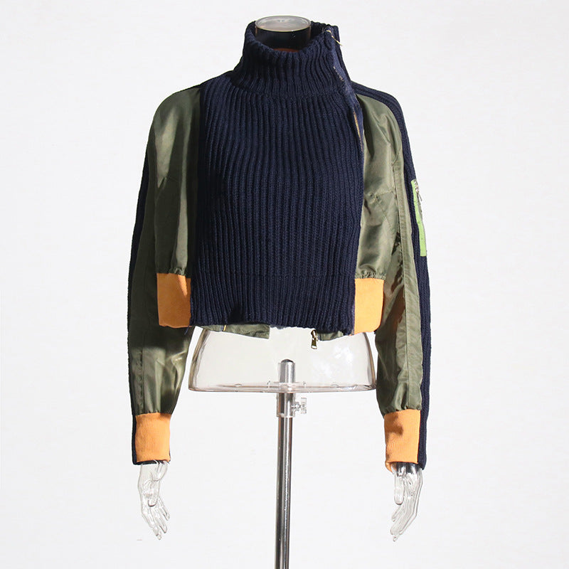Women's Turtleneck Fashion Knitted Short Coat Best YouTube Store