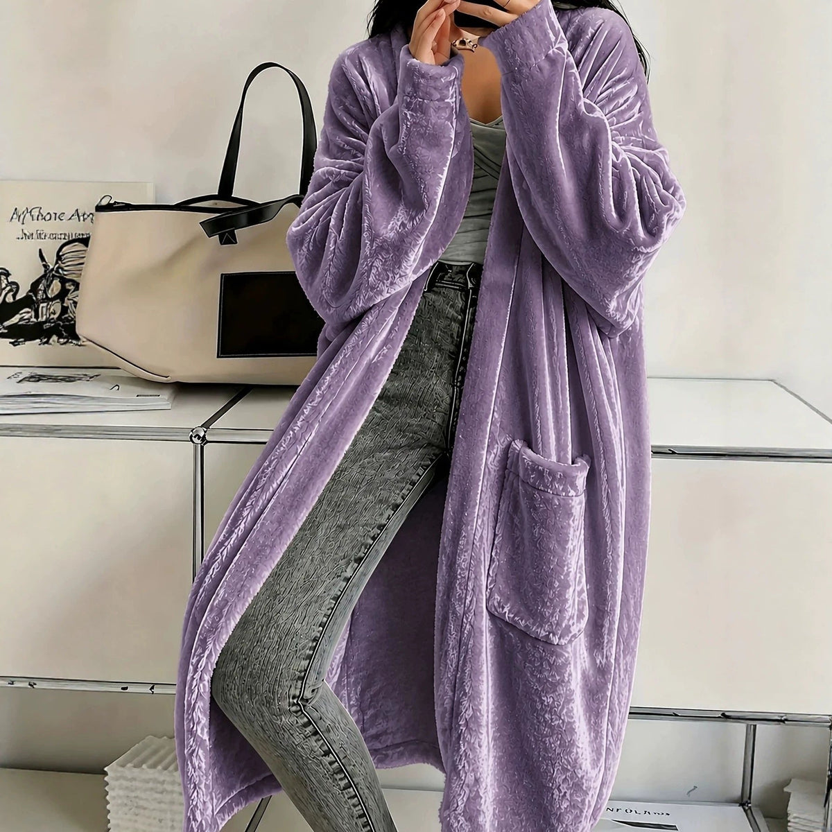 2026 European And American Women's Clothing Amazon Independent Site Velvet Long-Sleeve Fashion Casual Coat Cape Jacket NorixaFashion.com