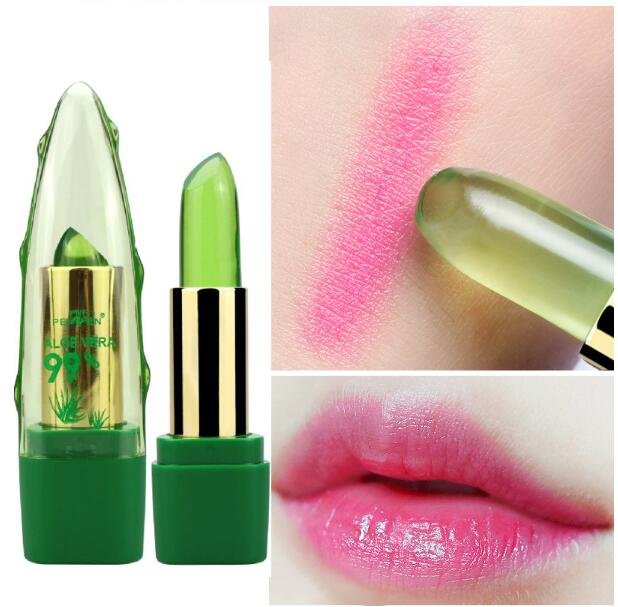 Aloe Vera Gel Color Changing Lipstick Gloss  Moisturizer Anti-drying Desalination Fine-grain Lip Blam Care LadyShow.Store