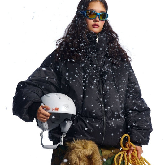 Winter New White Duck Down American Black Stand-up Collar Bread Coat LuxuryLifeWay Online Store