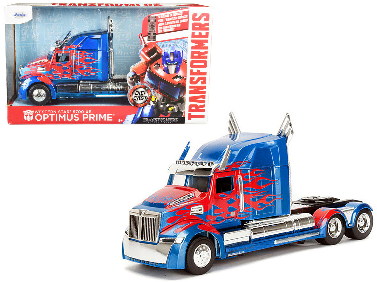Western Star 5700 XE Phantom Optimus Prime with Robot on Chassis "Transformers 5" (2017) Movie "Hollywood Rides" Series 1/24 Diecast Model by Jada LuxuryLifeWay Online Store
