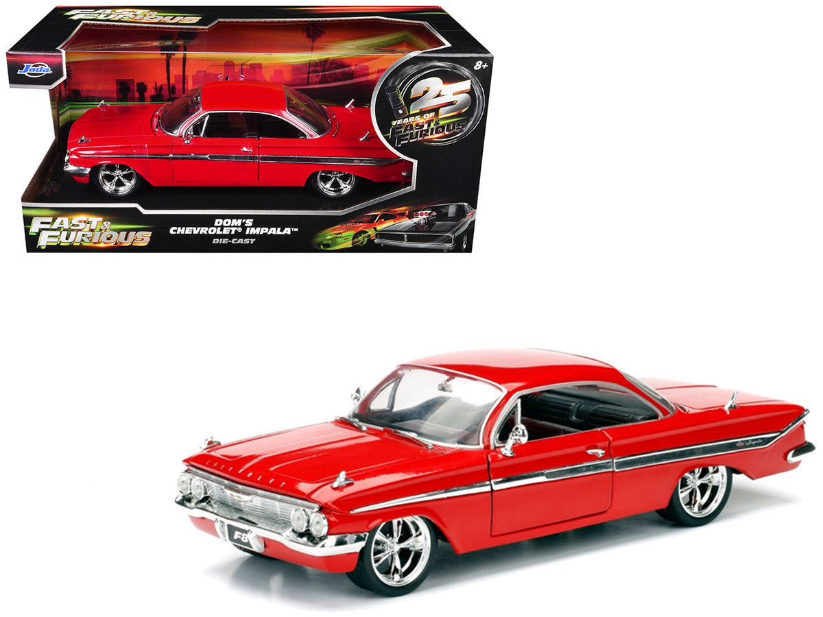 Dom's Chevrolet Impala Red "Fast & Furious F8: The Fate of the Furious" (2017) Movie "25 Years of Fast & Furious" Series 1/24 Diecast Model Car by Jada LuxuryLifeWay Online Store