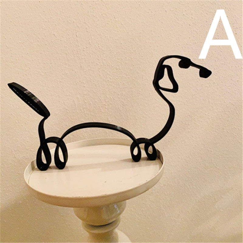 Simple Metal Dog Art Sculpture Decoration PearlNestDecor.com