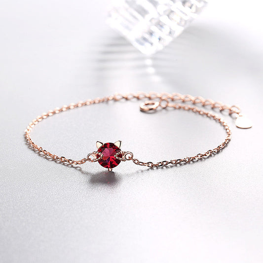 S925 sterling silver cat bracelet LadyShow.Store