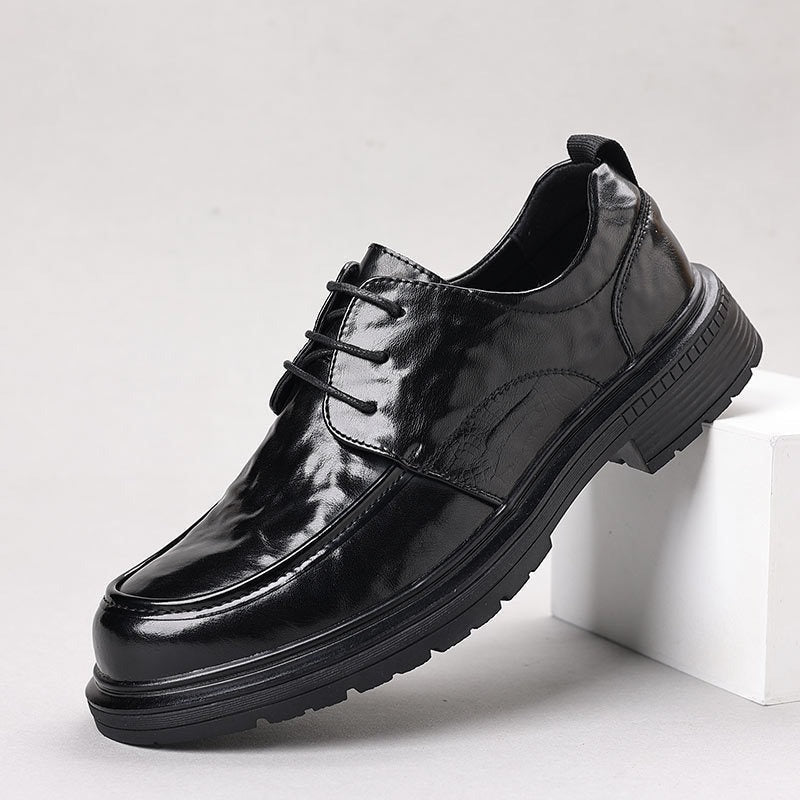 Leisure Chunky-soled Elevating Leather Shoes Best YouTube Store