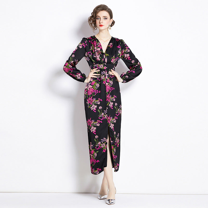 Romantic Print Dress Spring Women NorixaFashion.com