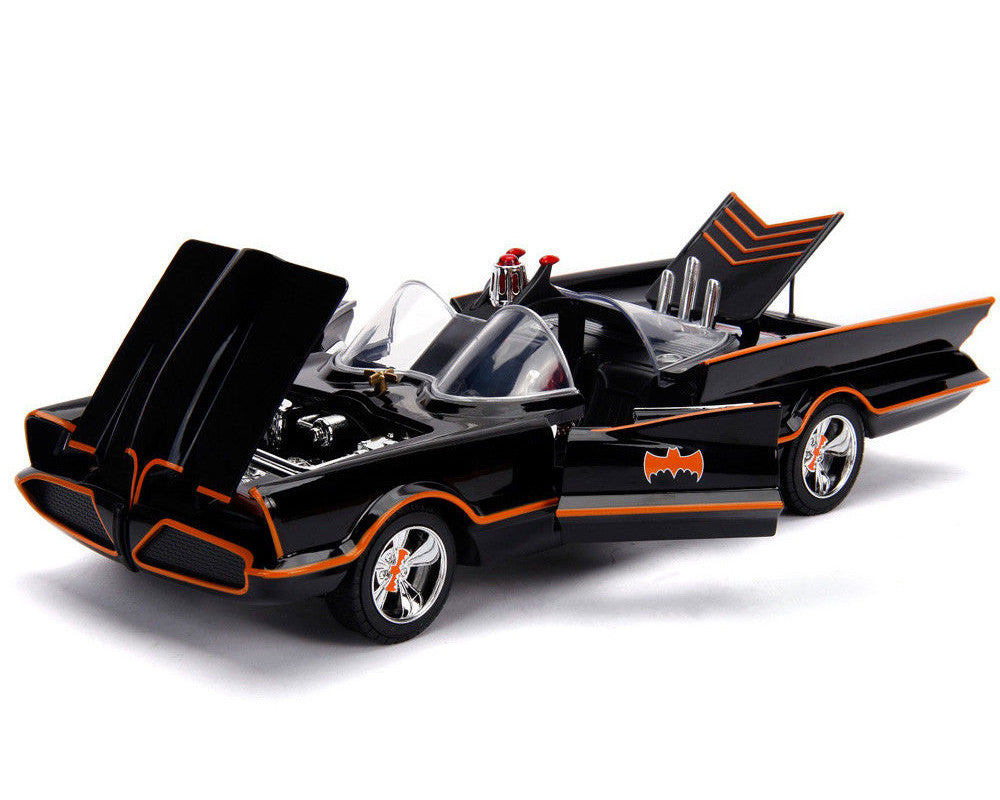 Classic TV Series Batmobile with Working Lights, and Diecast Batman and Robin Figures "80 Years of Batman" 1/18 Diecast Model Car by Jada LuxuryLifeWay Online Store