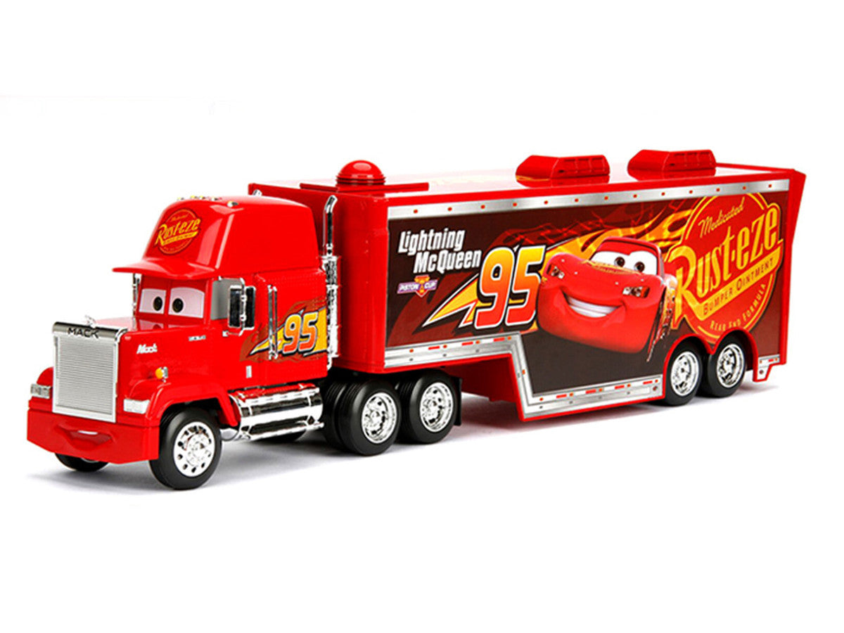 Mack Tractor Truck with Hauler Red "Disney & Pixar Cars" Movie "Hollywood Rides" Series Diecast Model Car by Jada LuxuryLifeWay Online Store