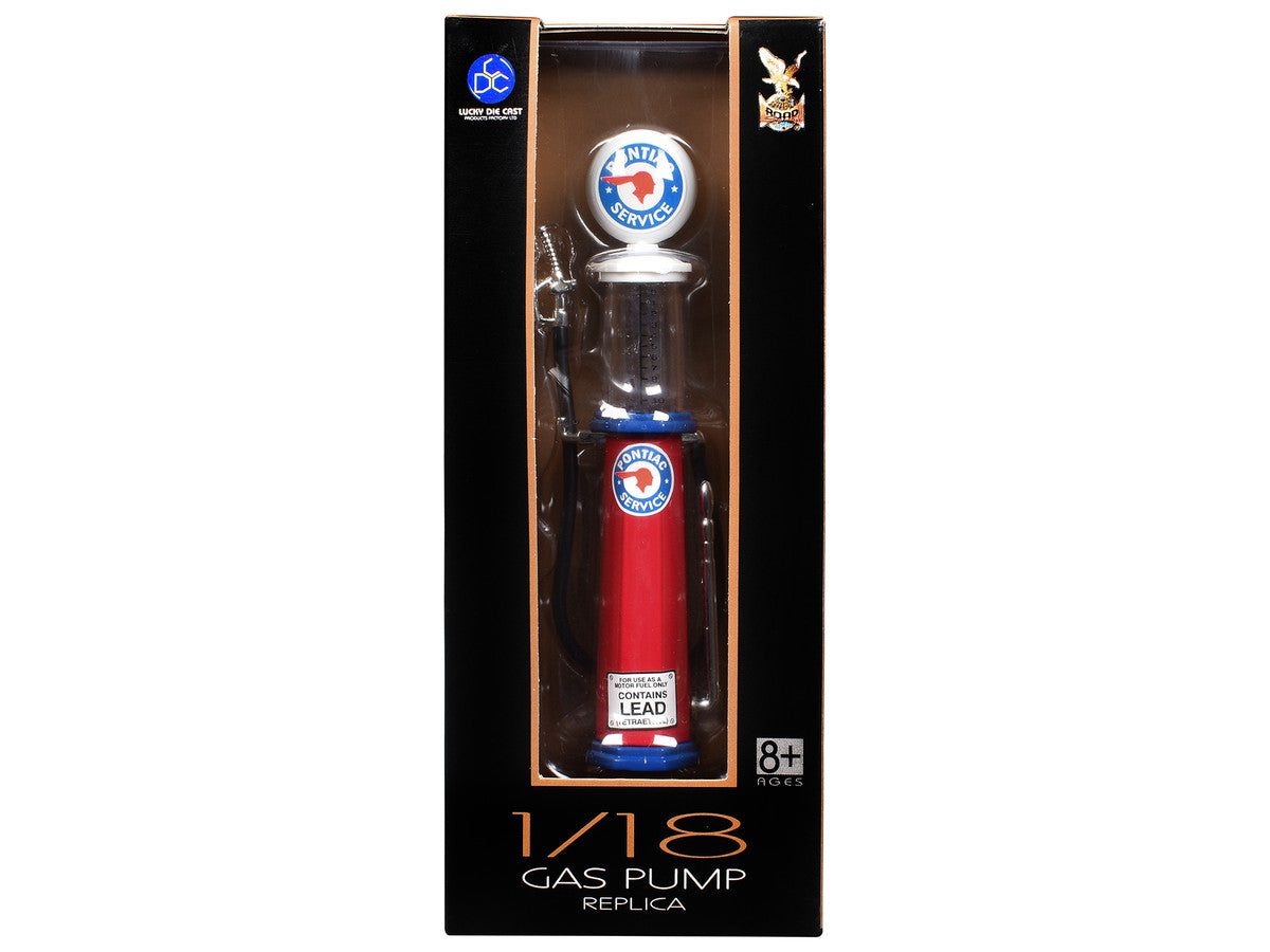 Pontiac Gasoline Vintage Gas Pump Cylinder 1/18 Diecast Replica by Road Signature LuxuryLifeWay Online Store