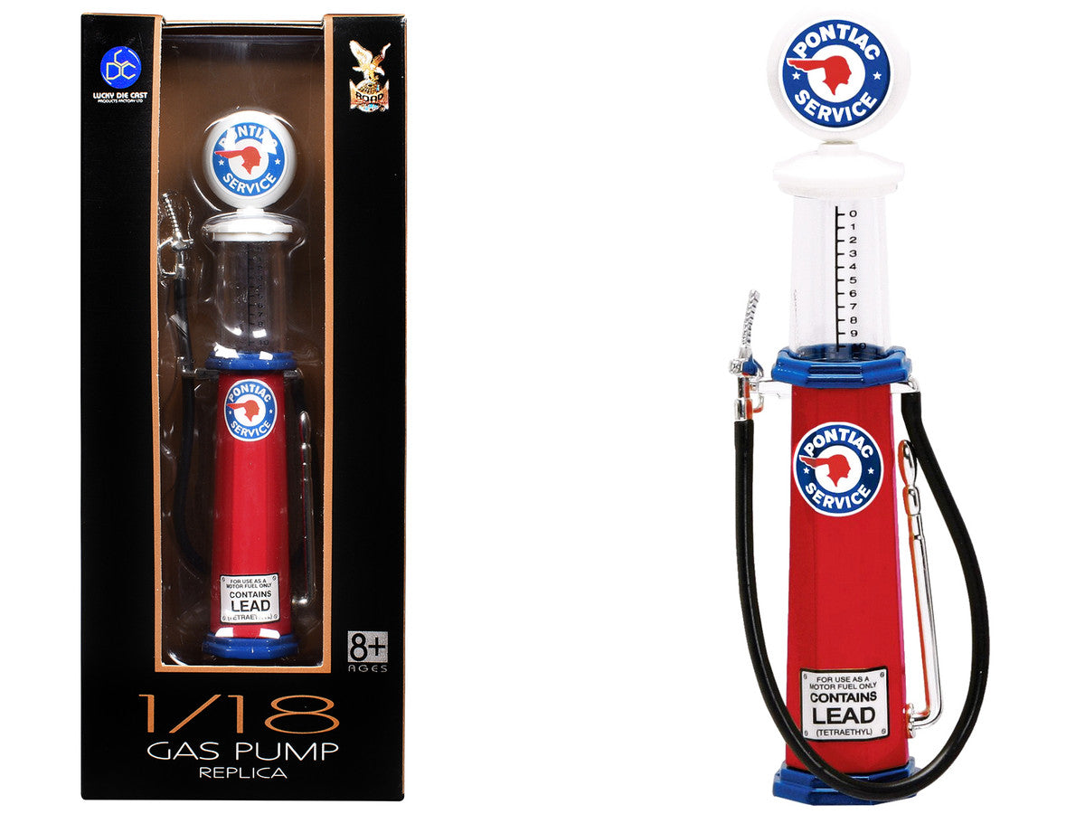 Pontiac Gasoline Vintage Gas Pump Cylinder 1/18 Diecast Replica by Road Signature LuxuryLifeWay Online Store