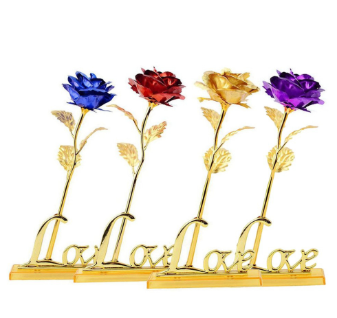 24K Gold Foil Purple Rose - Mother's Day Gift LadyShow.Store