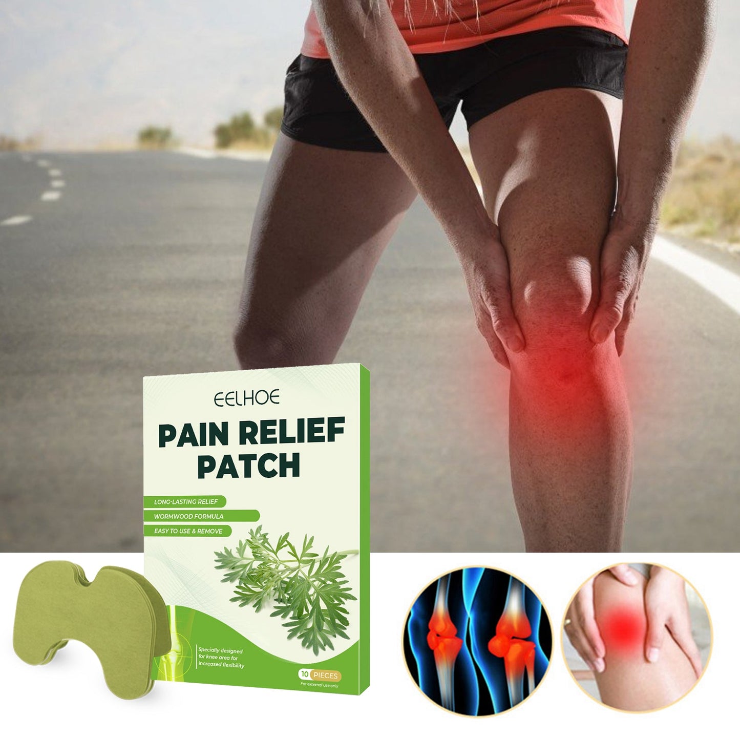 Green Mugwort Knee Patches 10pcs Tri Light Beauty