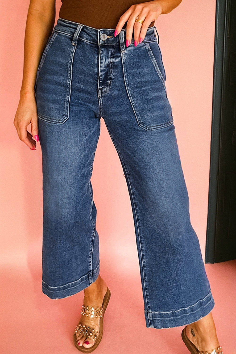 Courtney Cropped High Rise Wide Leg Jeans LuxuryLifeWay Online Store