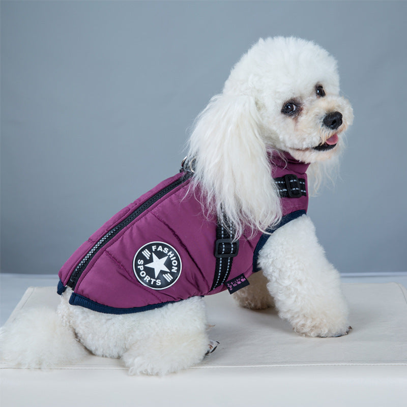 Waterproof Dog Clothes Winter Dog Coat With Harness Warm Pet Clothing Big Dog Jacket Chihuahua Labrador Coat Costume Best YouTube Store