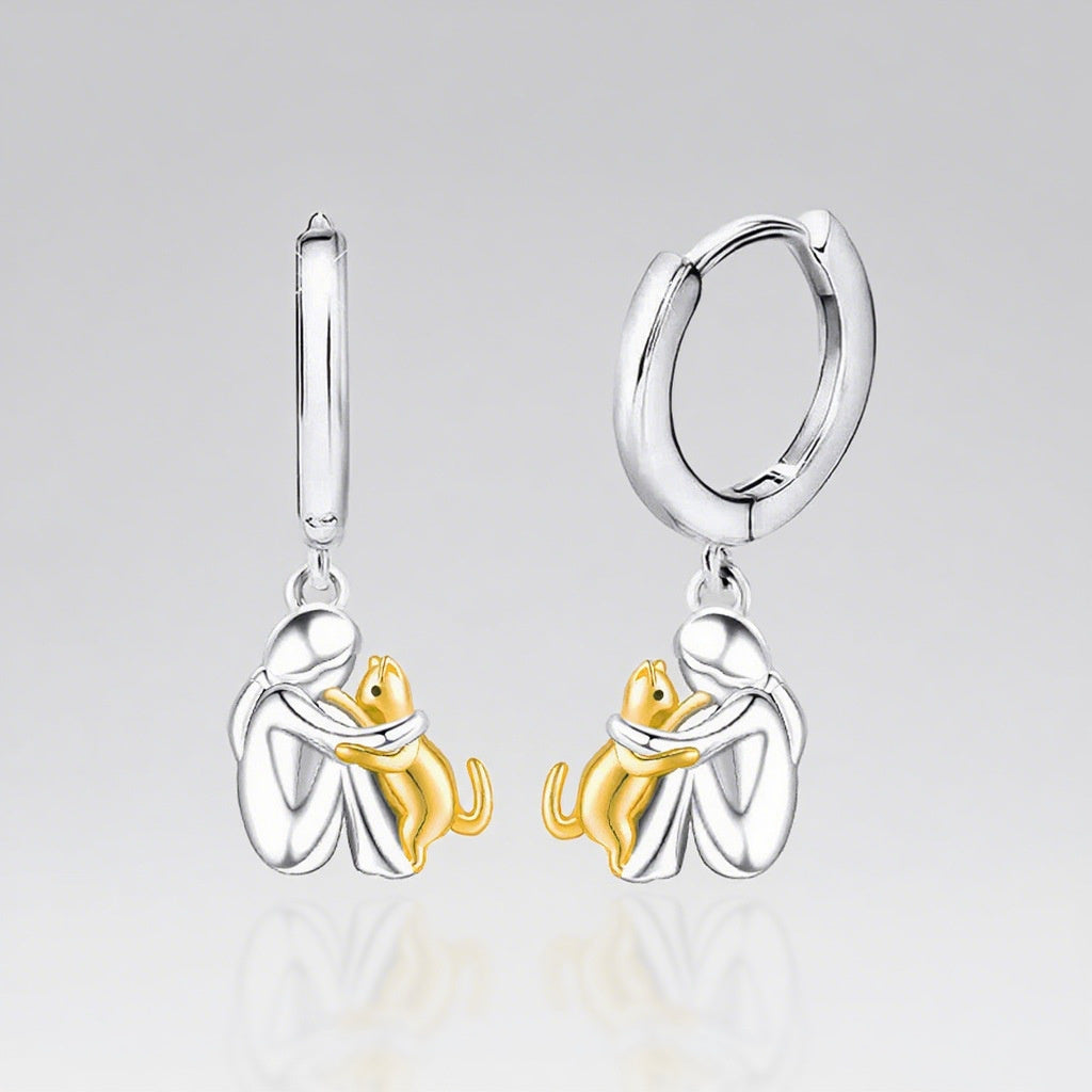 Fashion Little Girl And Dog Hug Necklace