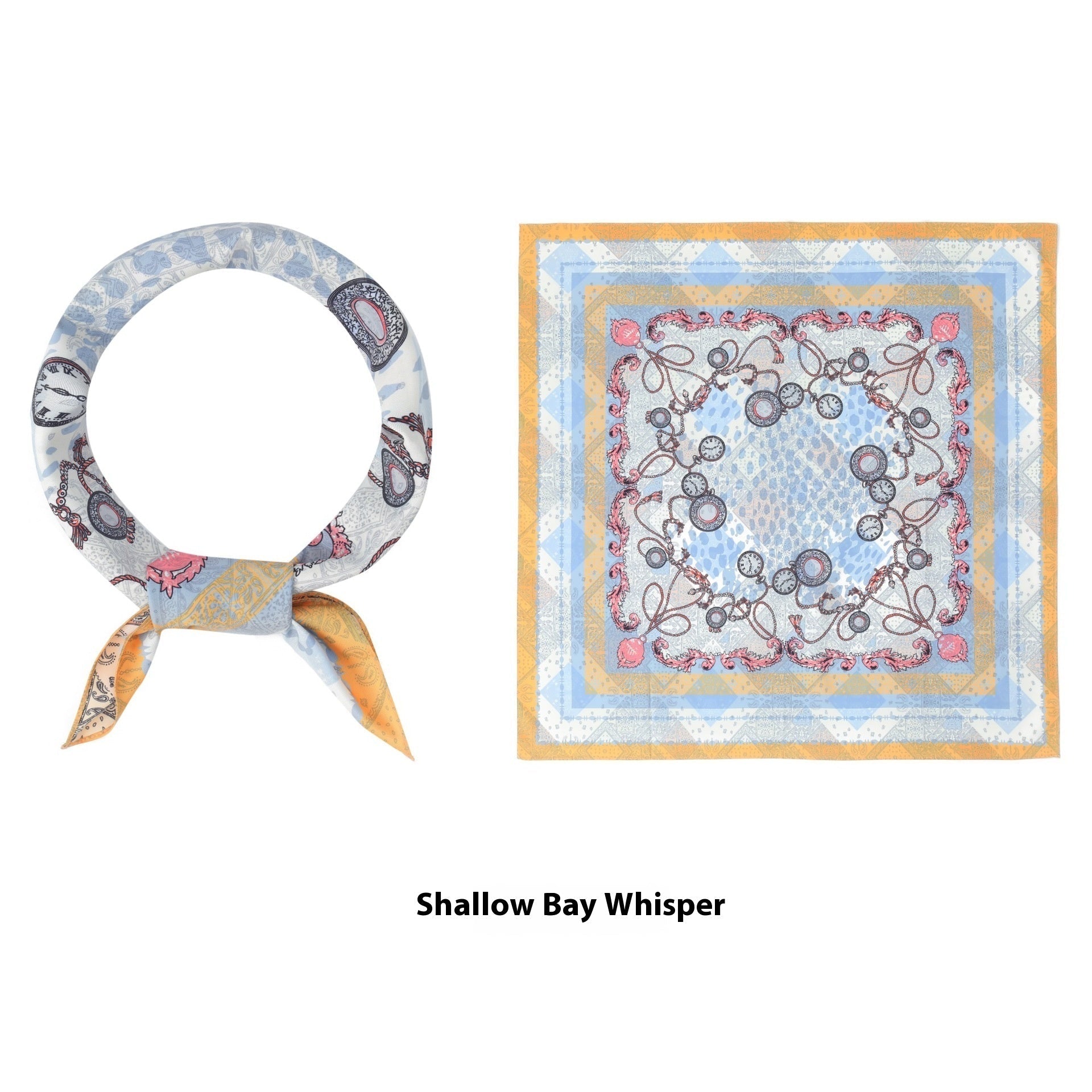 Elegant Printed Silk Square Scarf NorixaFashion.com