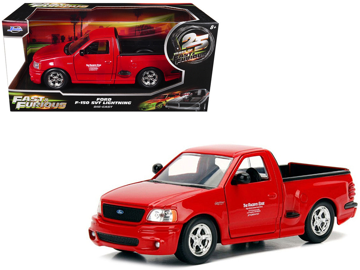 Ford F-150 SVT Lightning Pickup Truck Red "The Fast and the Furious" (2001) Movie "25 Years of Fast & Furious" Series 1/24 Diecast Model Car by Jada LuxuryLifeWay Online Store
