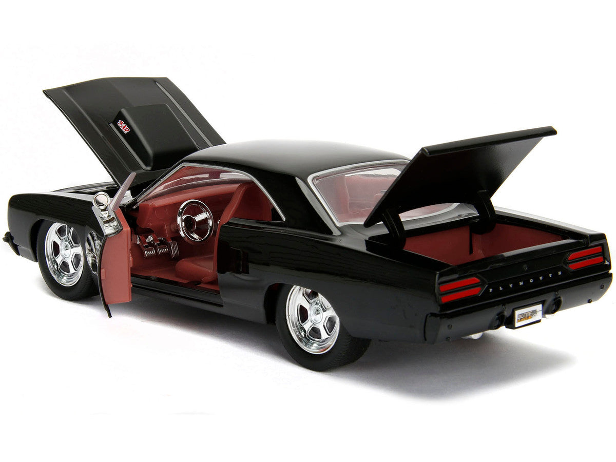 1970 Plymouth Road Runner 440 Black with Red Interior "Bigtime Muscle" Series 1/24 Diecast Model Car by Jada LuxuryLifeWay Online Store