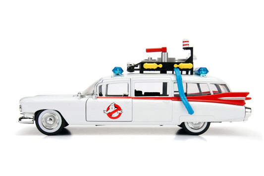1959 Cadillac Ambulance Ecto-1 White "Ghostbusters" Movie "Hollywood Rides" Series 1/24 Diecast Model Car by Jada LuxuryLifeWay Online Store