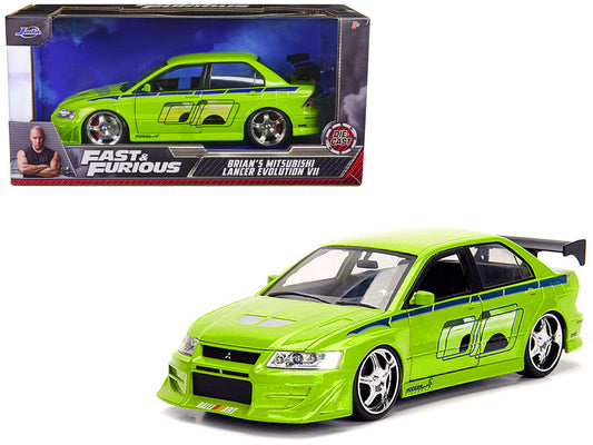 Brian's Mitsubishi Lancer Evolution VII Green with Graphics "Fast & Furious" Movie 1/24 Diecast Model Car by Jada LuxuryLifeWay Online Store