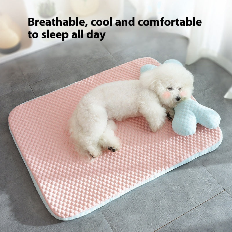 Dog Bed Breathable Cooling Spring Summer Pet Sleeping Mat For Small Medium Dogs Cats Soft Non-slip Dog Kennel Pet Supplies Pet Products Pets Fashion