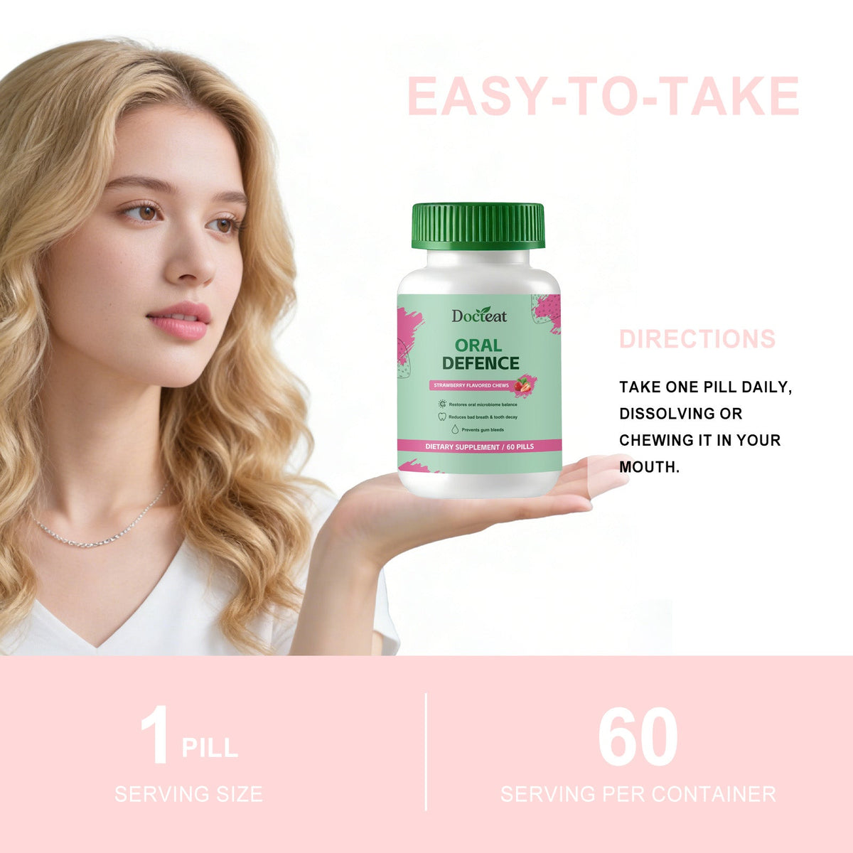 Oral Microbial Support Tablets Input 60 Tablets-Bottle Tri Light Beauty