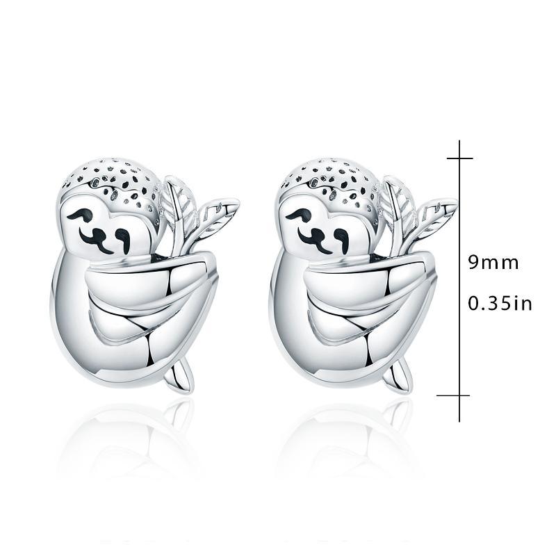 925 Sterling Silver Sloth Small Animal Hypoallergenic Earrings For Sensitive Ears LadyShow.Store