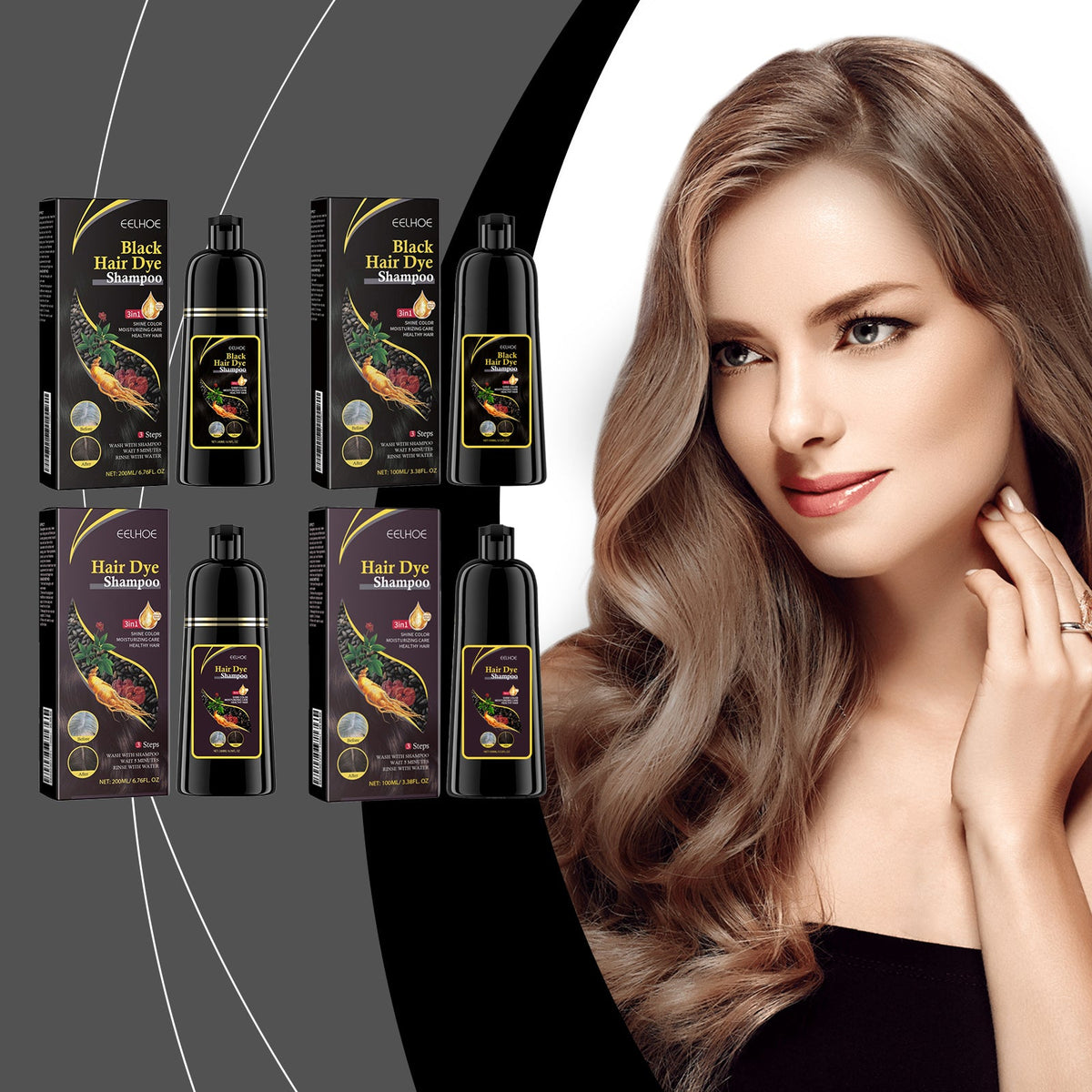 Herbal E Ssence Hair Dye Shampoo, Plant-Based Care, DIY, Long-Lasting Color, Healthy Hair Coloring Tri Light Beauty