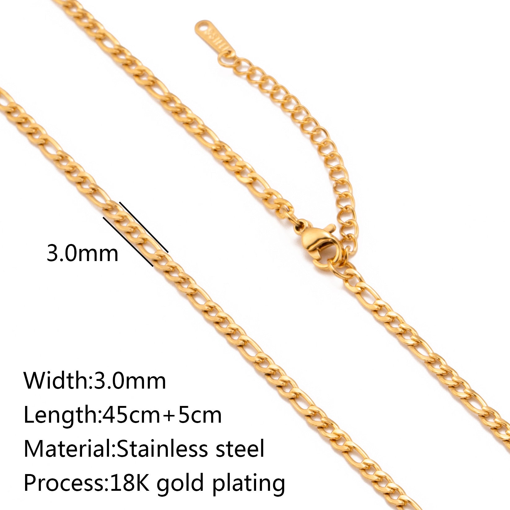 Stainless Steel Vacuum Vapor Plating 18K Gold Color Protection Lip Chain Accessories CJD