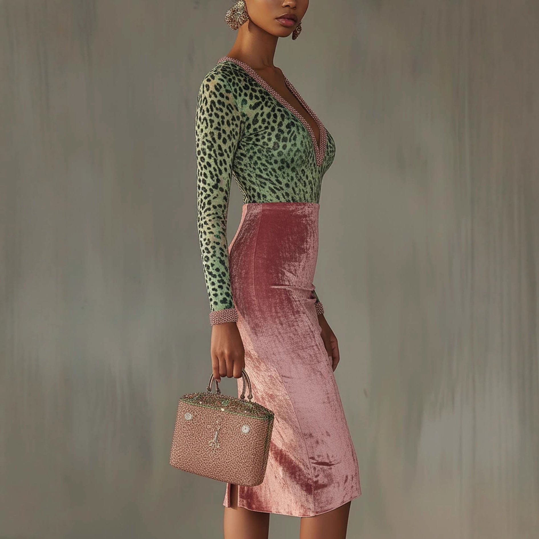 Shiny, Stretchy Velvet Bodycon High-waist Mermaid Skirt LadyShow.Store