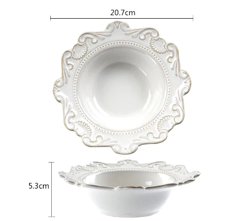 Creative Baroque European Tableware Set (Dinner Plates & Bowls)