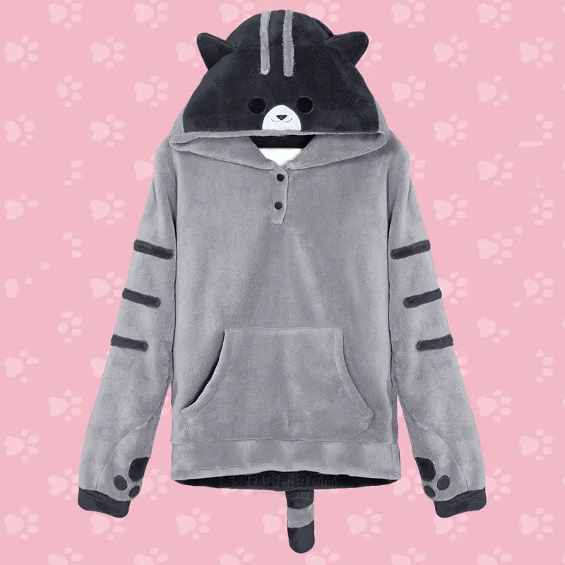 Cute Japanese Cat Hoodie Sweatshirt with Hooded Jacket