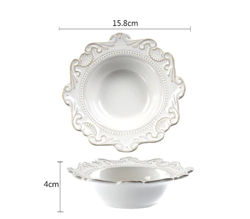 Creative Baroque European Tableware Set (Dinner Plates & Bowls)