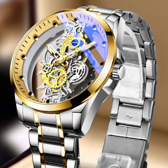 Men Watch Skeleton Automatic Quartz Watch Gold Skeleton Vintage Man Watch Mens Watches Top Brand Luxury CJD2